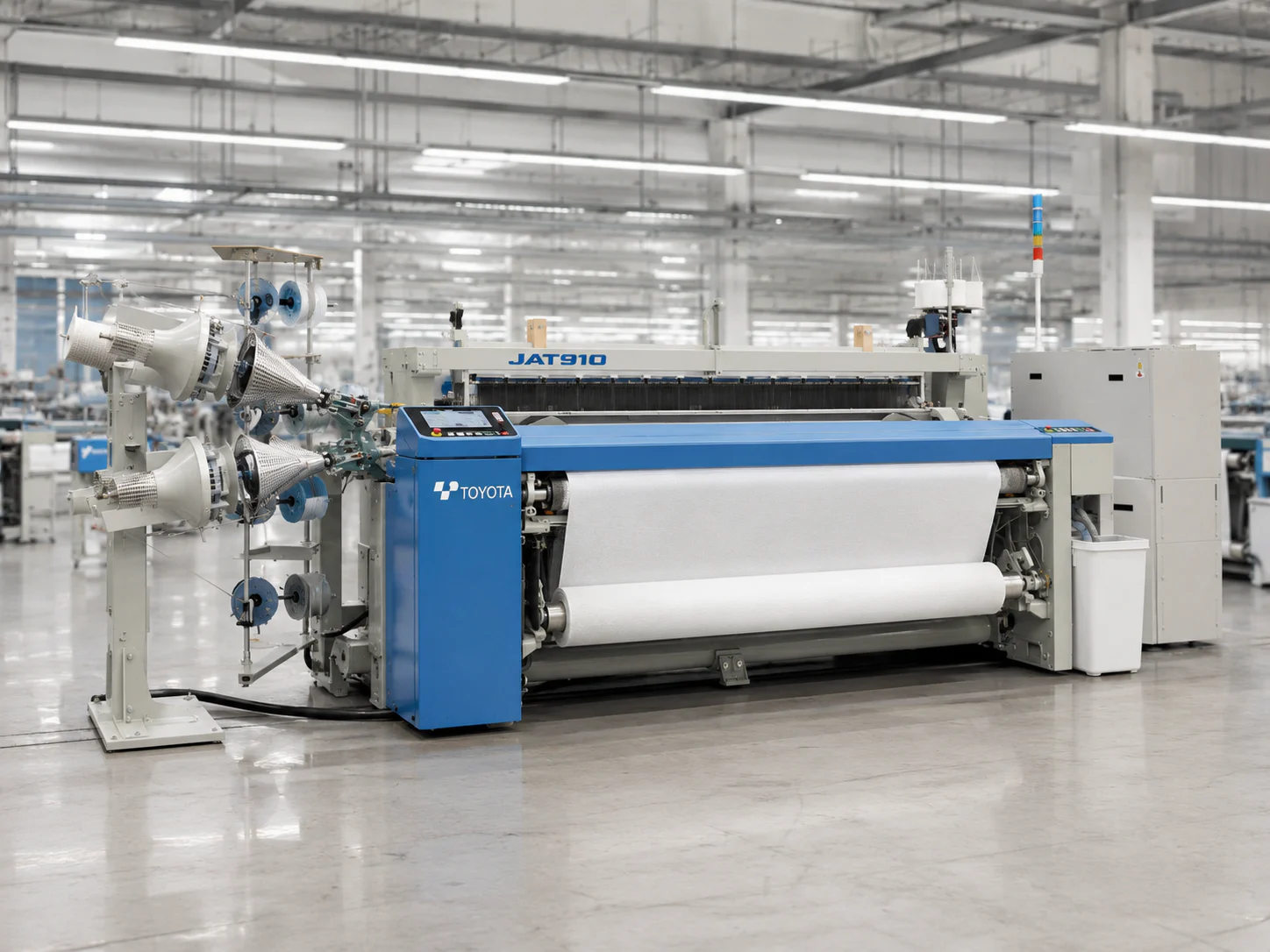 Toyota JAT910 air-jet loom in a production setting