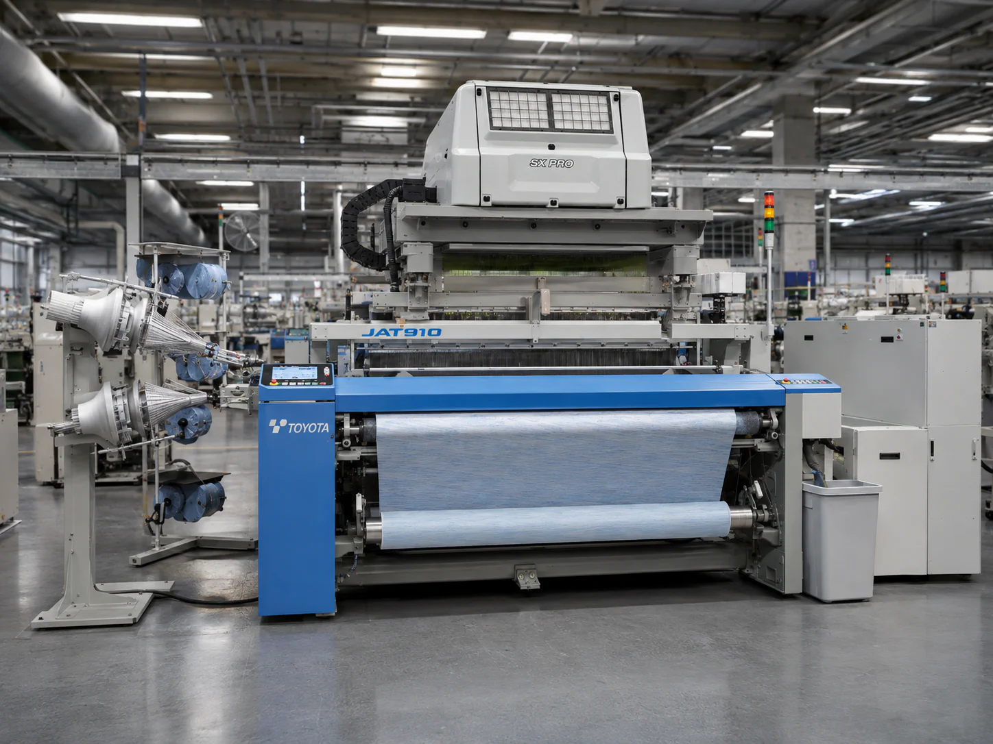Toyota JAT910 air-jet loom with Stäubli Jacquard configuration
