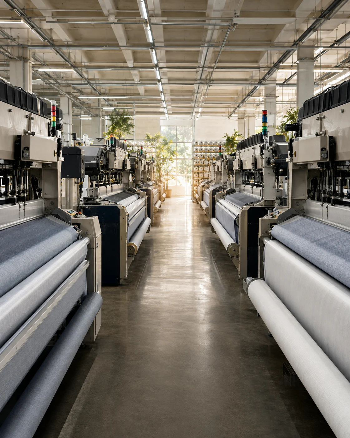 Modern weaving environment representing responsible manufacturing